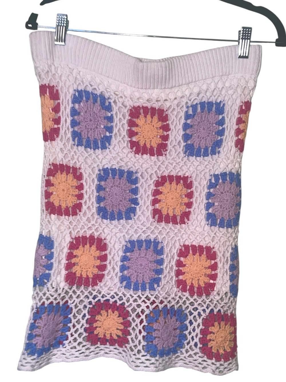 NWT-Beverly Hayden crocheted granny square swimwear cover up skirt. Size large - Picture 5 of 13